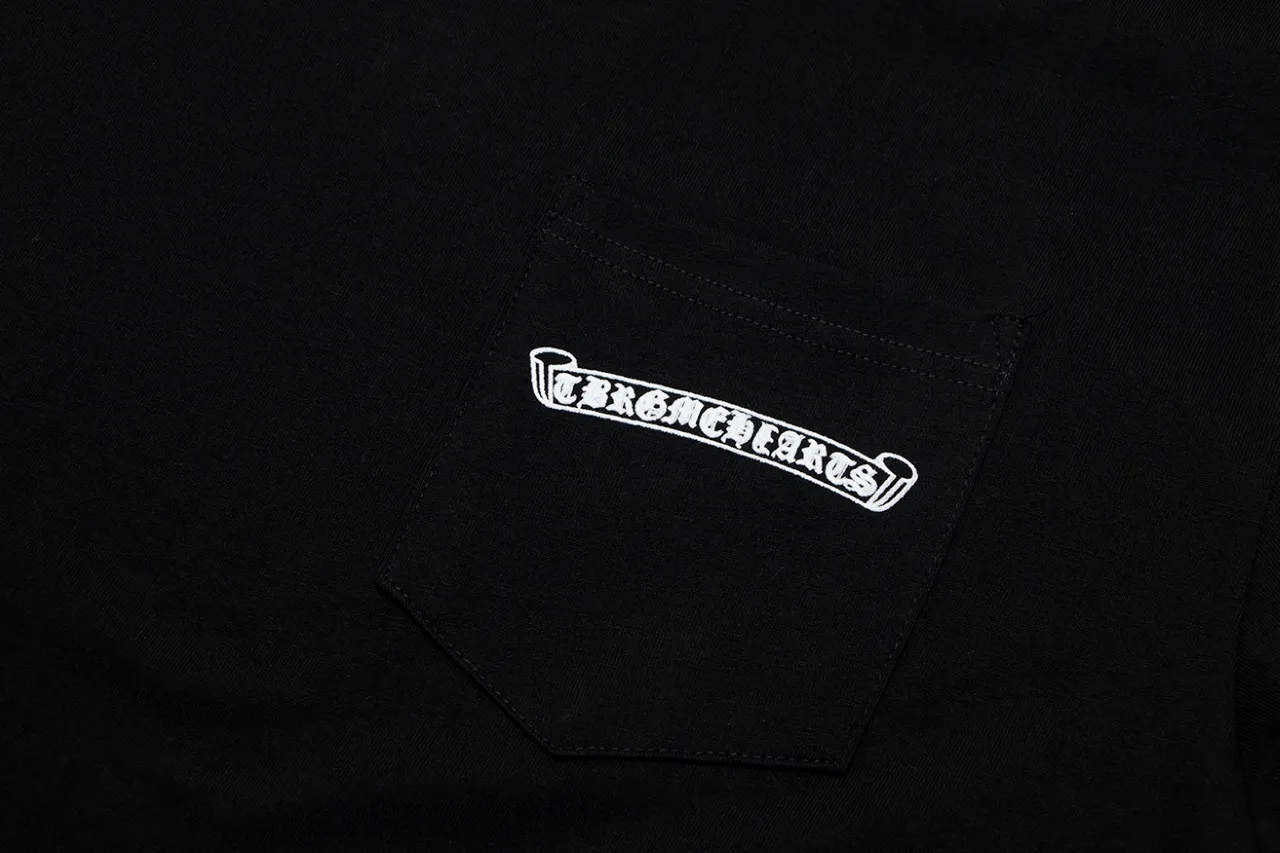 P150 Chrome Hearts Sanskrit Rainbow Horseshoe Print Cross Short Sleeves Size: SMLXL Color: Black White